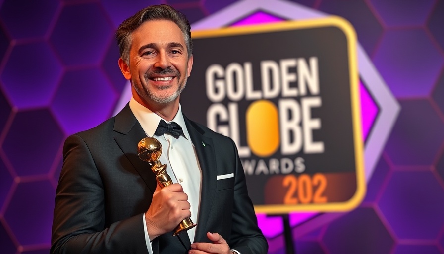 Golden Globes Podcast Eligibility: Man celebrating award win, Golden Globe close-up.