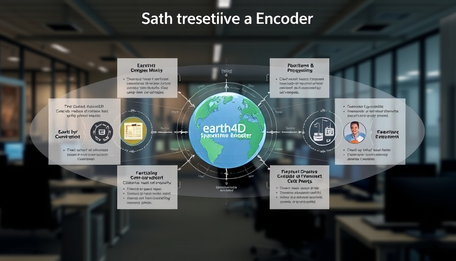 Diagram of Earth4D Spacetime Encoder in a presentation with office background.