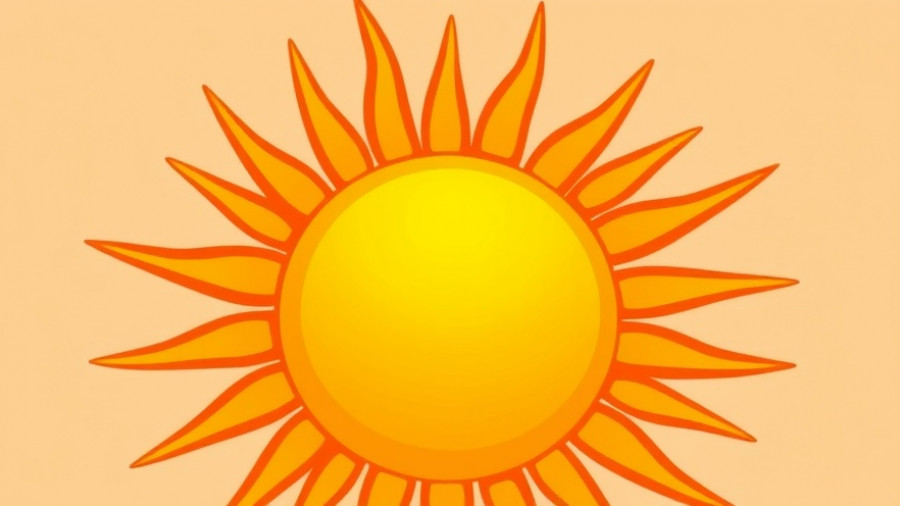 Bright sun illustration symbolizing warmth for St. Louis tourism.