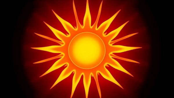 Vibrant sunburst logo in orange and yellow