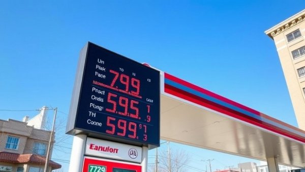 Digital gas station price sign displaying Missouri average gasoline prices.