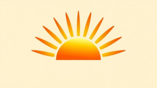 Bright sunrise logo with sunburst effect for Illinois Product Expo.