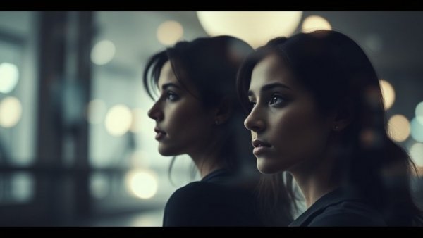 Artistic double exposure of a woman in Missouri, abstract style.