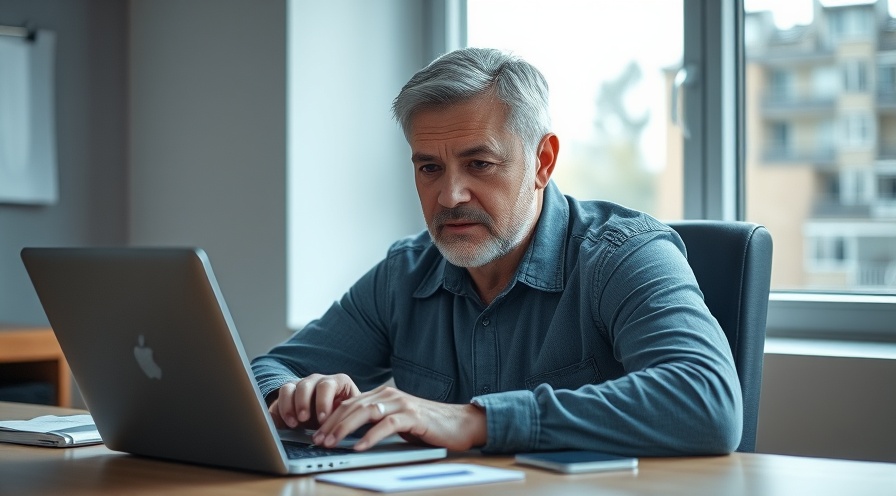 Confident individual engaged in St. Louis financial planning by laptop, securing social security.