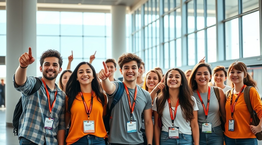 Diverse teens with badges enthusiastically explore STEM education at MoDOT conference.