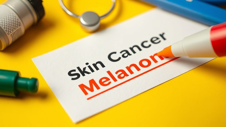 Close-up of a medical document on skin cancer highlighting 'Melanoma' for awareness.
