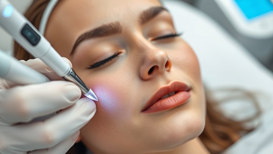Person undergoing MOXI laser treatment, highlighting benefits of lemon essential oil on skin.