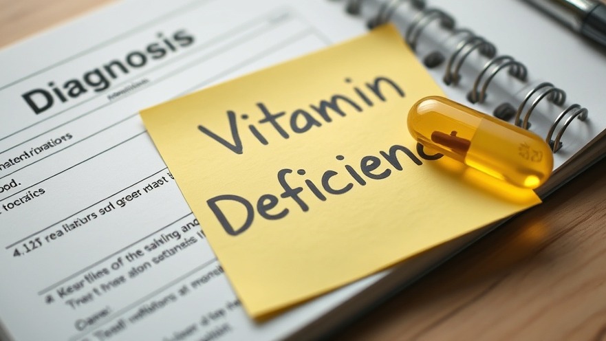 Medical diagnosis form with 'Vitamin Deficiency' note and capsule for clear skin diet