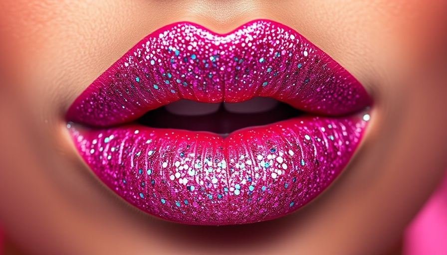 Vibrant glittery lips for lip fillers event-only specials.