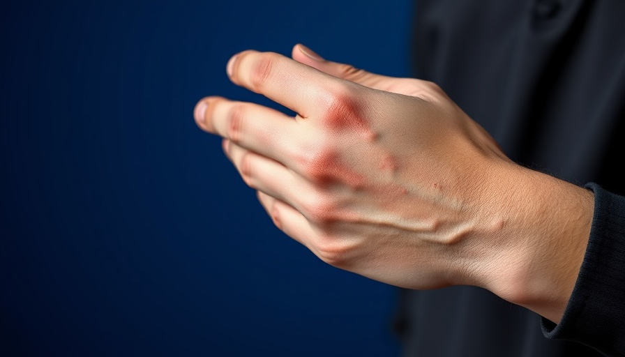Impact of Psoriasis Awareness: Close-up of arm with psoriasis.