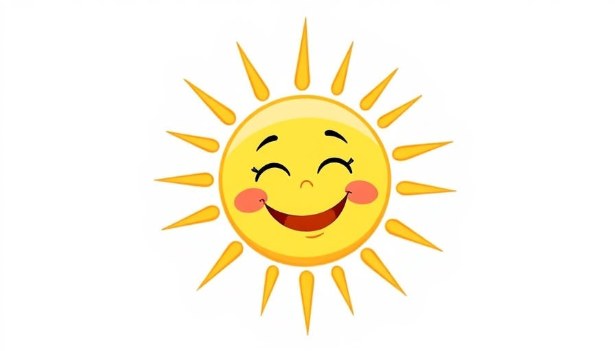Cheerful sun icon representing St. Louis tourism.