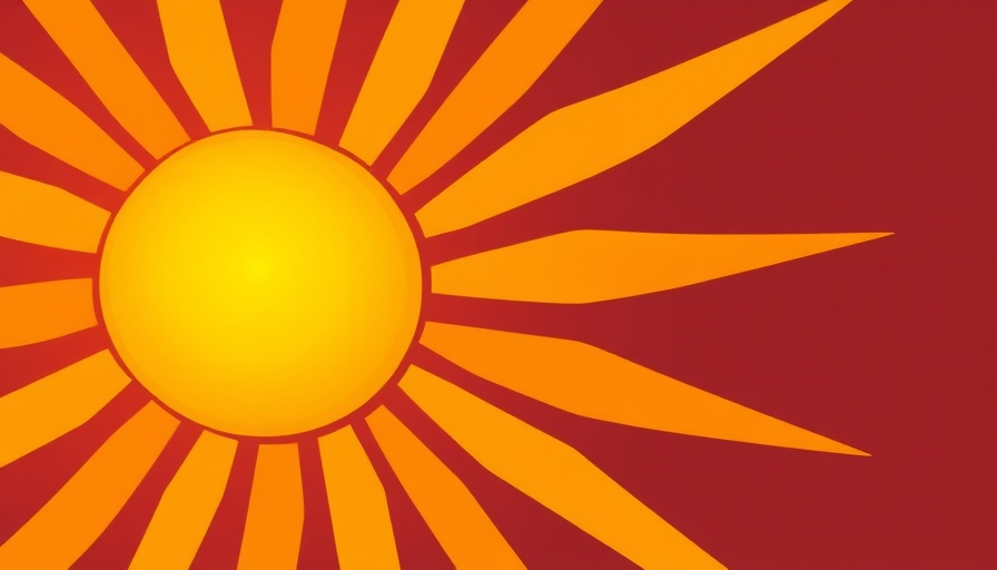Abstract sun illustration with bright orange and yellow rays.