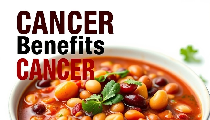 Bold headline about a plant-based diet and beans benefiting cancer patients.