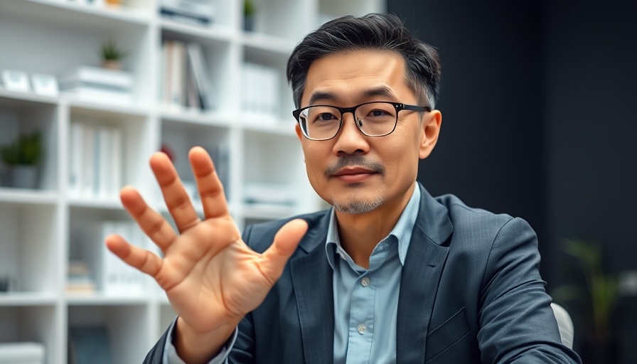 Middle-aged man discussing overeating sweeteners in a study setting.