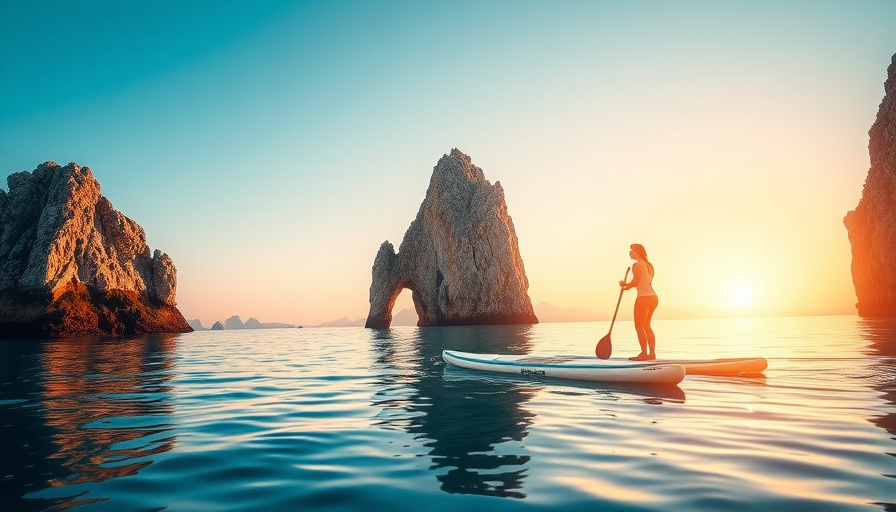 Los Cabos transformative travel: woman paddleboarding at sunrise.