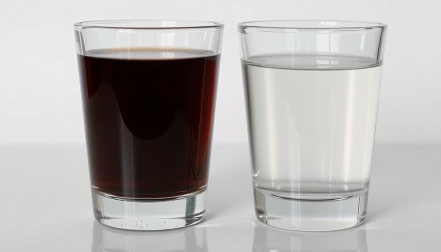 Contrasting glasses showing contaminated vs clean water.