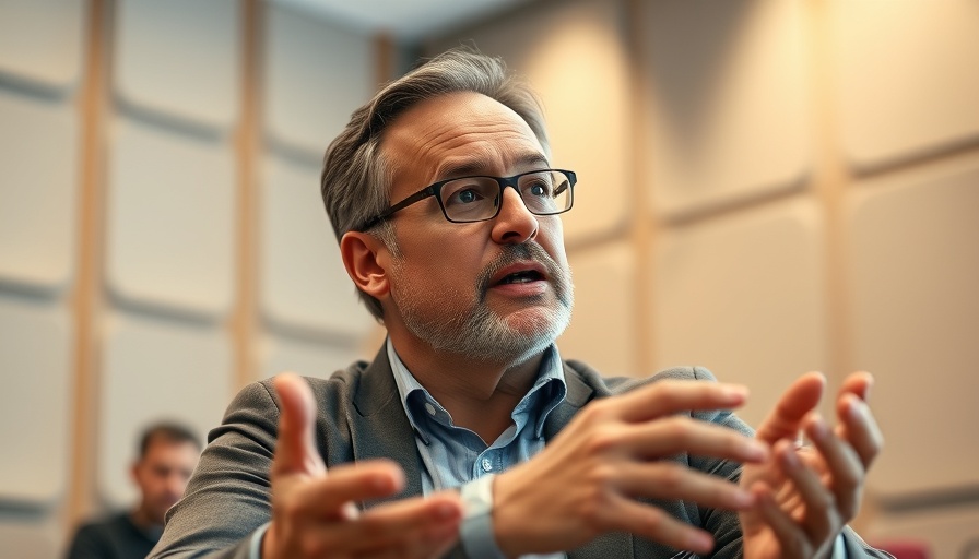 Middle-aged man discussing SEO marketing strategies for entrepreneurs.