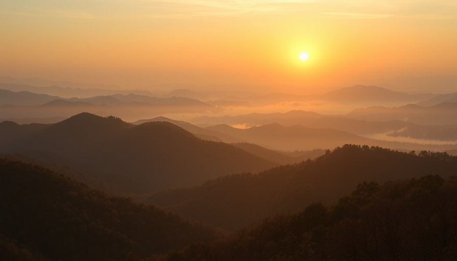 Breathtaking sunrise over Great Smoky Mountains National Park.