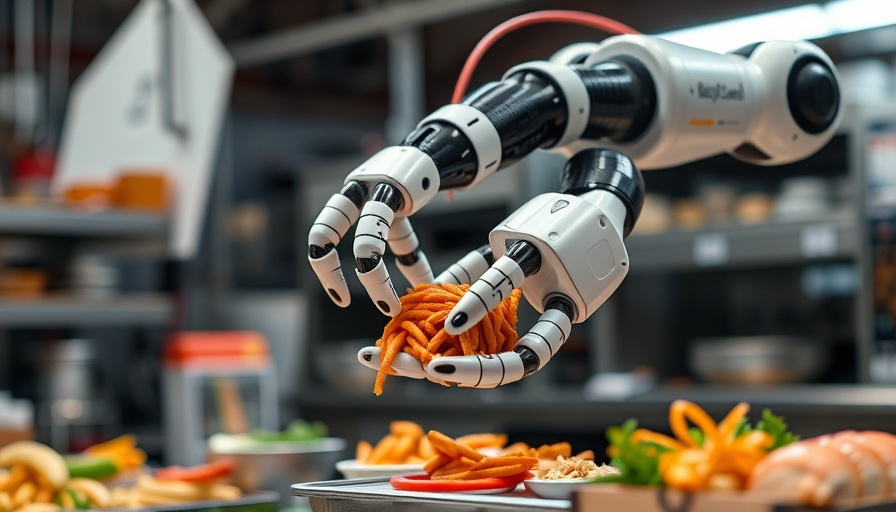 Chef Robotics and AI Technology Tools: Robotic arm in action in a kitchen.