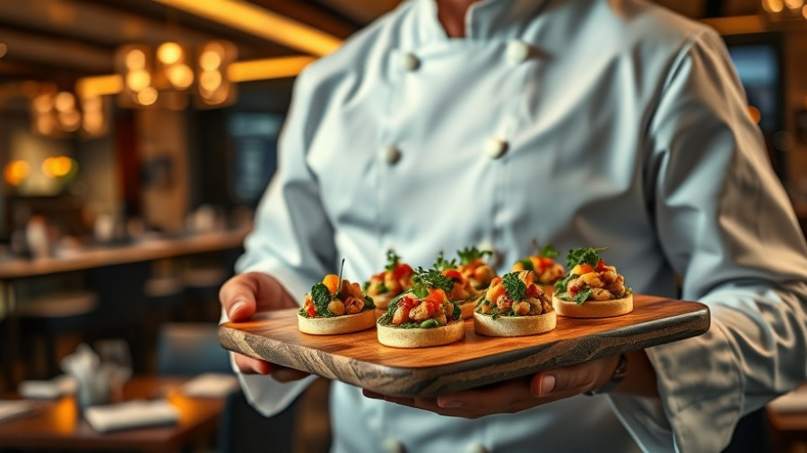 Chef presenting exquisite appetizers at Fiesta Americana Mérida