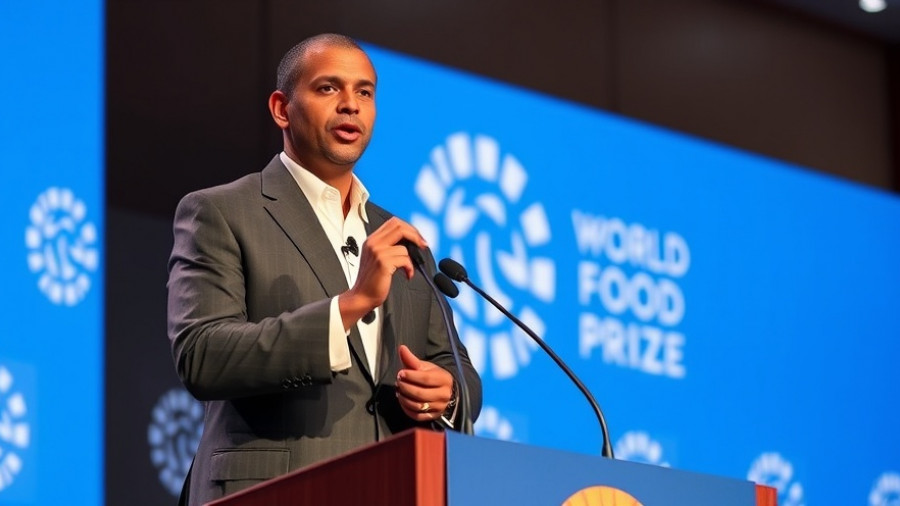 Speaker at World Food Prize event discusses link between efficiency and sustainability in agriculture.