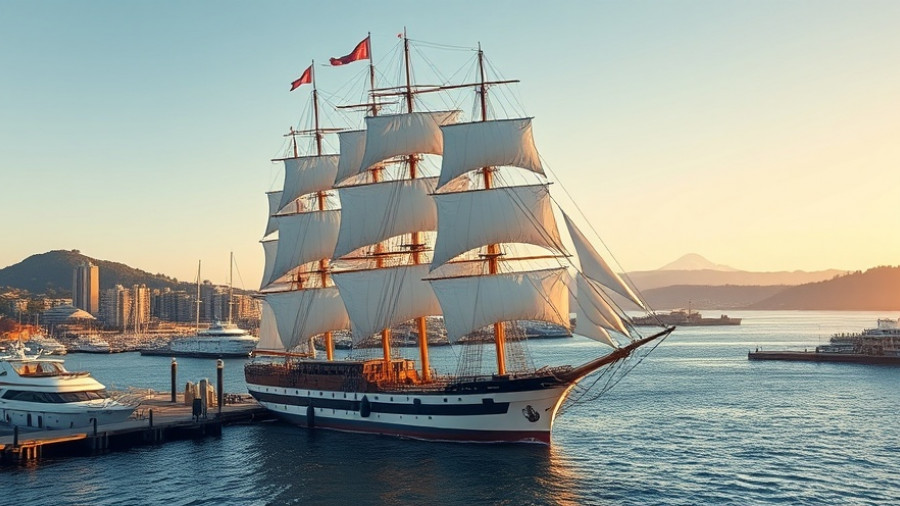 Tall ship docked in Seattle during maritime sustainability conference.