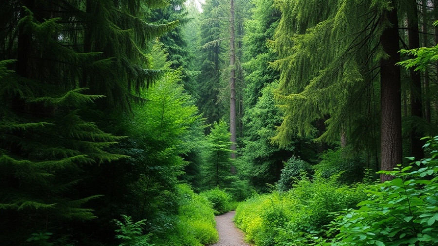 Lush forest path during West Branch Penobscot River canoe trip