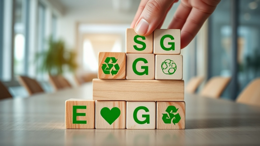 ESG blocks symbolizing sustainable business travel strategies.