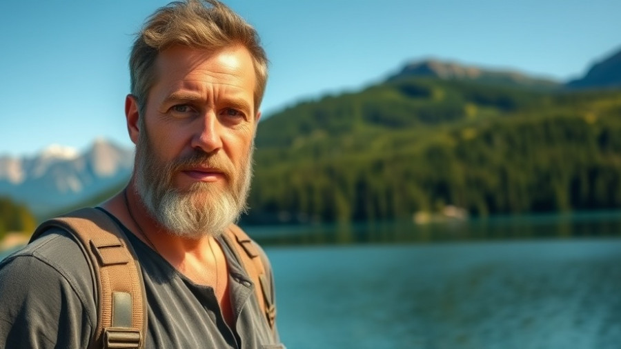 Grizzly Bear Attacks Elk Hunter scenic outdoor portrait.