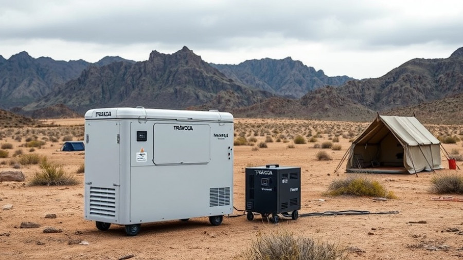 TRAVOCA Rigel Dual Zone eCooler in a desert camping scene