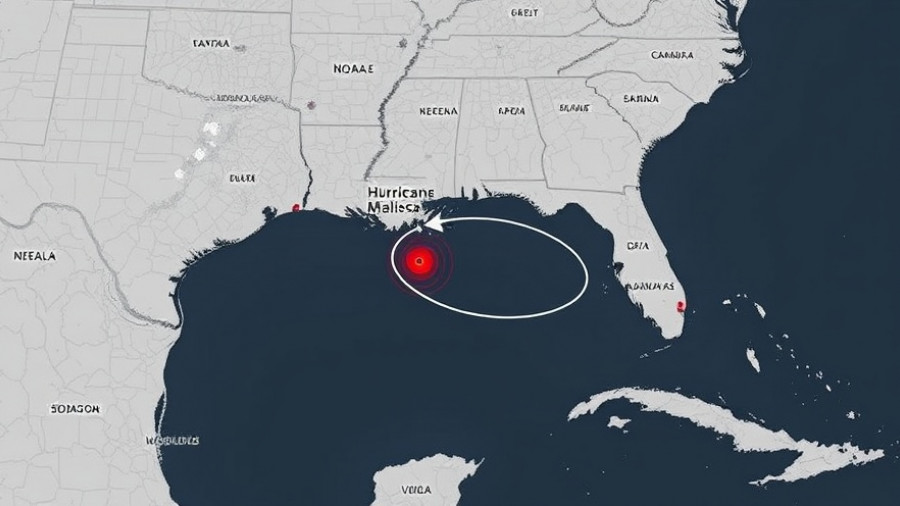 Hurricane Melissa impact on travel map showing trajectory and affected areas.