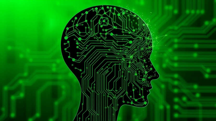 Digital rendering of AI integration in human silhouette with neural patterns.