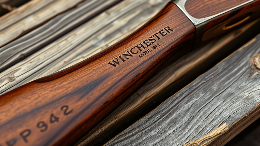 Close-up of Winchester Model 1894 stock with markings for dating.