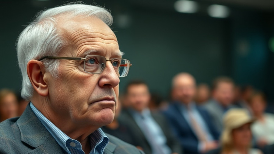 Elderly man discussing EU Sustainability Law ExxonMobil, thoughtful expression.
