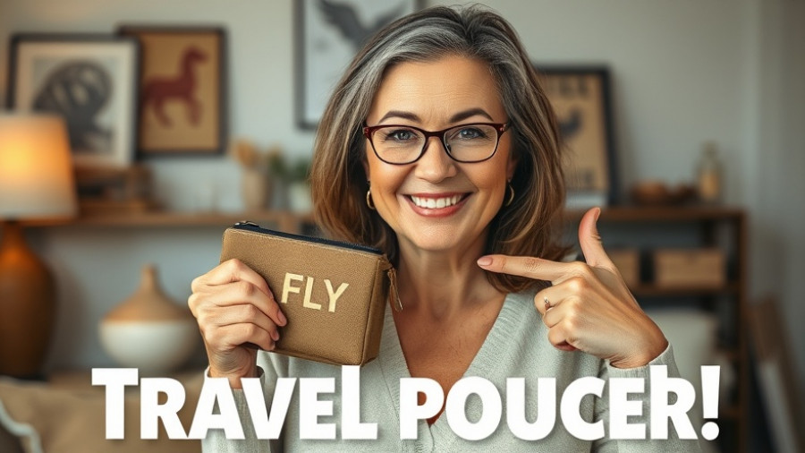 Woman showcasing travel-compliant toiletries from Amazon with pouch.