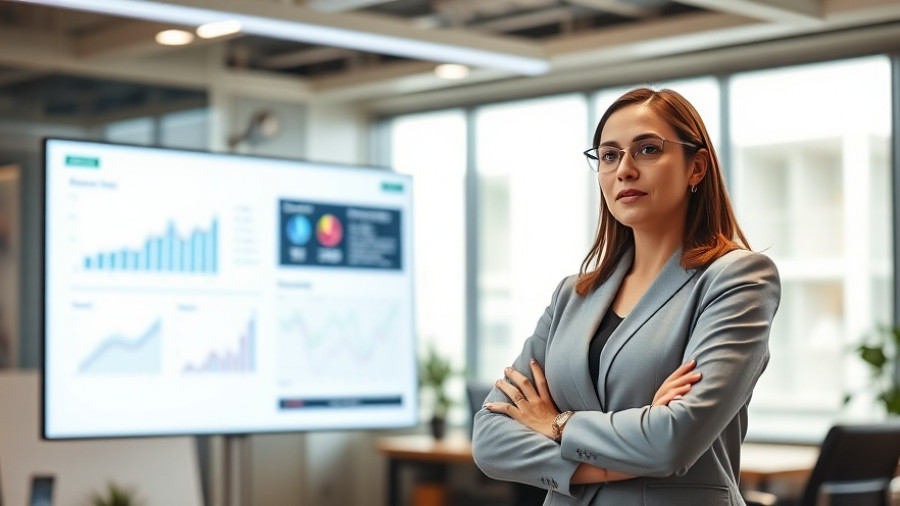 Professional woman presents AI concepts, enhancing AI audience engagement.