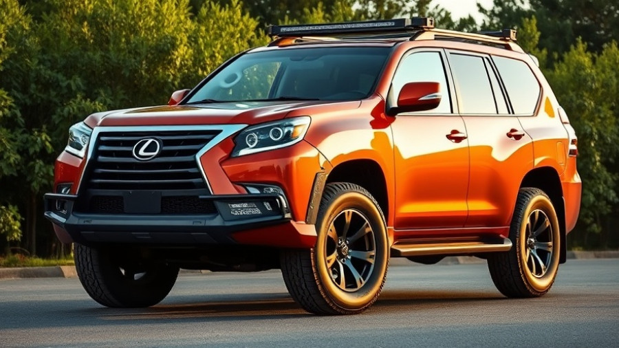 Custom Lexus GX 460 with overland build parked outdoors.