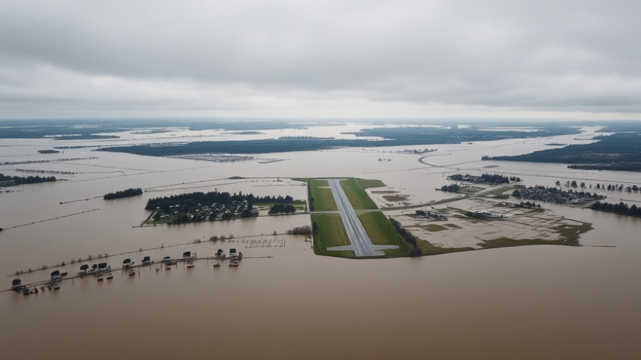 Aerial view of flooded area in Alaska during extended moose hunting season.