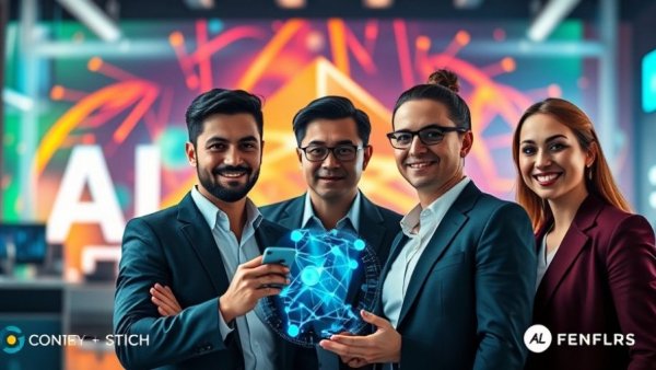 AI adoption gap discussion with business professionals and logos.