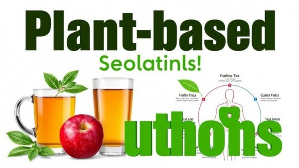 Bold graphic on plant-based diet with foods and health theme.