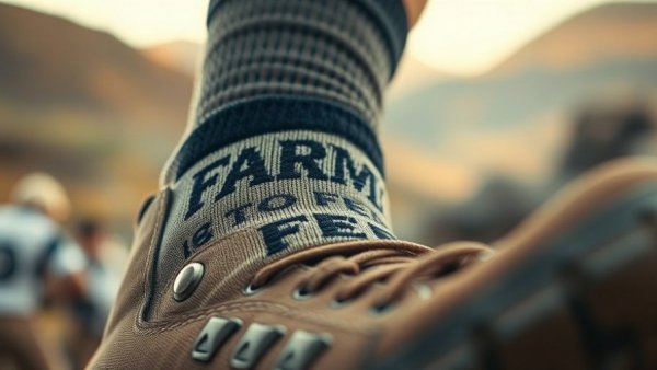 Farm to Feet Tactical Socks in hiking boot, rugged texture.