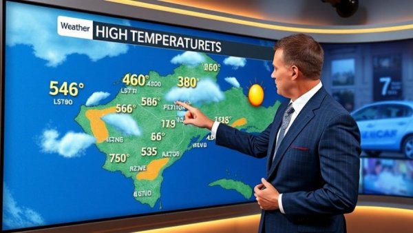 Miami Valley Weather Update: Forecaster showing temperatures on map.