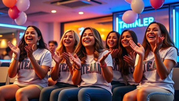 Dayton women’s soccer NCAA tournament celebration with team in blue.