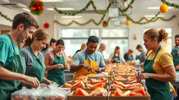 Local Ohio news captures volunteers in action at a community kitchen.