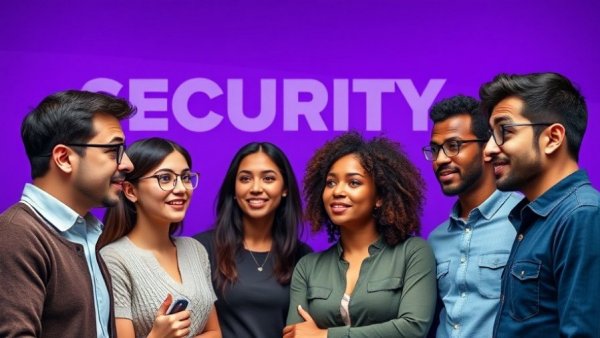 Discussion on AI's role in cybersecurity, diverse group, vibrant theme.