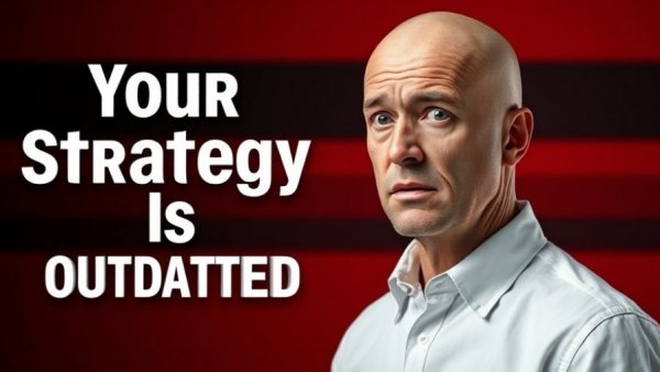 Concerned man with text about outdated social media marketing trends.