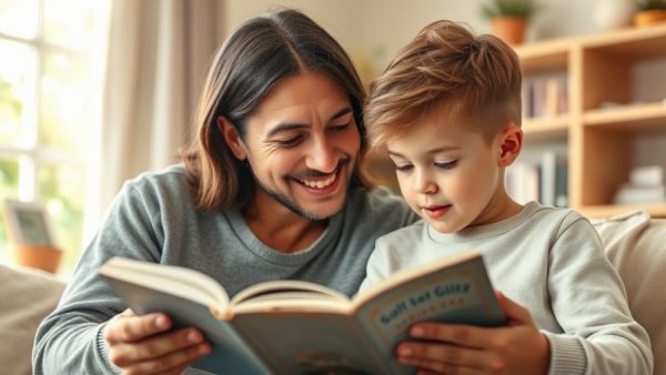 Adult and child reading together, highlighting early dyslexia screenings.