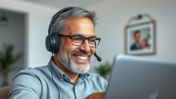 Middle-aged man on video call discussing how to boost your metabolism.