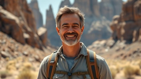 Backpacker exploring Buckskin Gulch and Paria Canyon landscape