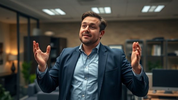 Confident man discussing body fat thermostat and weight loss transformation.